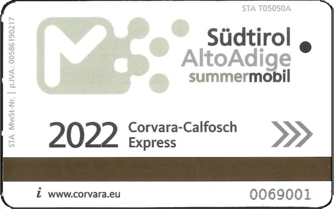 Fahrkarte Corvara Calfosch Express
